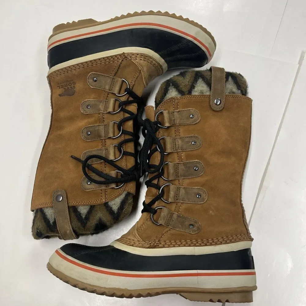 Sorel Womens Joan Of Arctic Knit Elk Waterproof Boots 6 Brown WMN'S NL2142-286